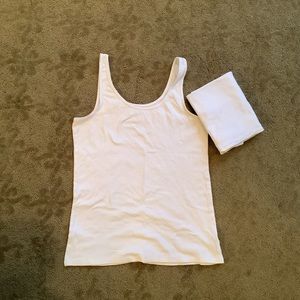 (Bin 6)  Basic and fitted white camis selling as a set- L
